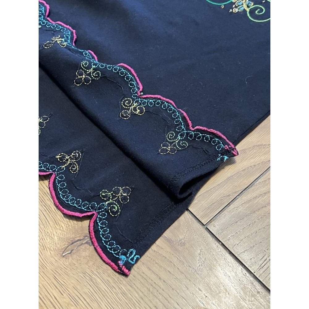 Berek Womens Size Large Flowered Shirt Long Sleeve Beaded - Picture 7 of 14